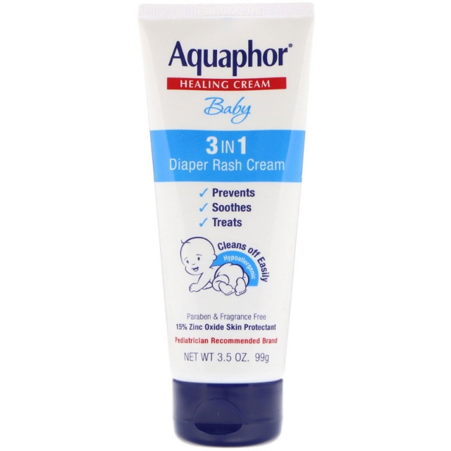 Aquaphor Baby 3-in-1 Healing Diaper Rash Cream – Soothes, Protects & Heals (99g)