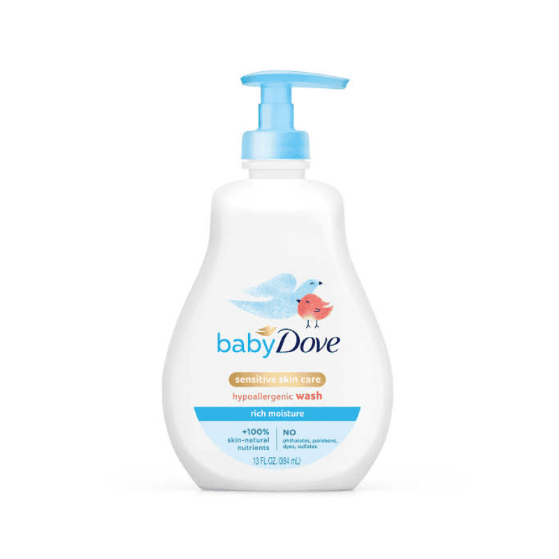 Baby Dove Sensitive Skin Care Hypoallergenic Wash – Gentle, Tear-Free Formula for Delicate Baby Skin (1L)