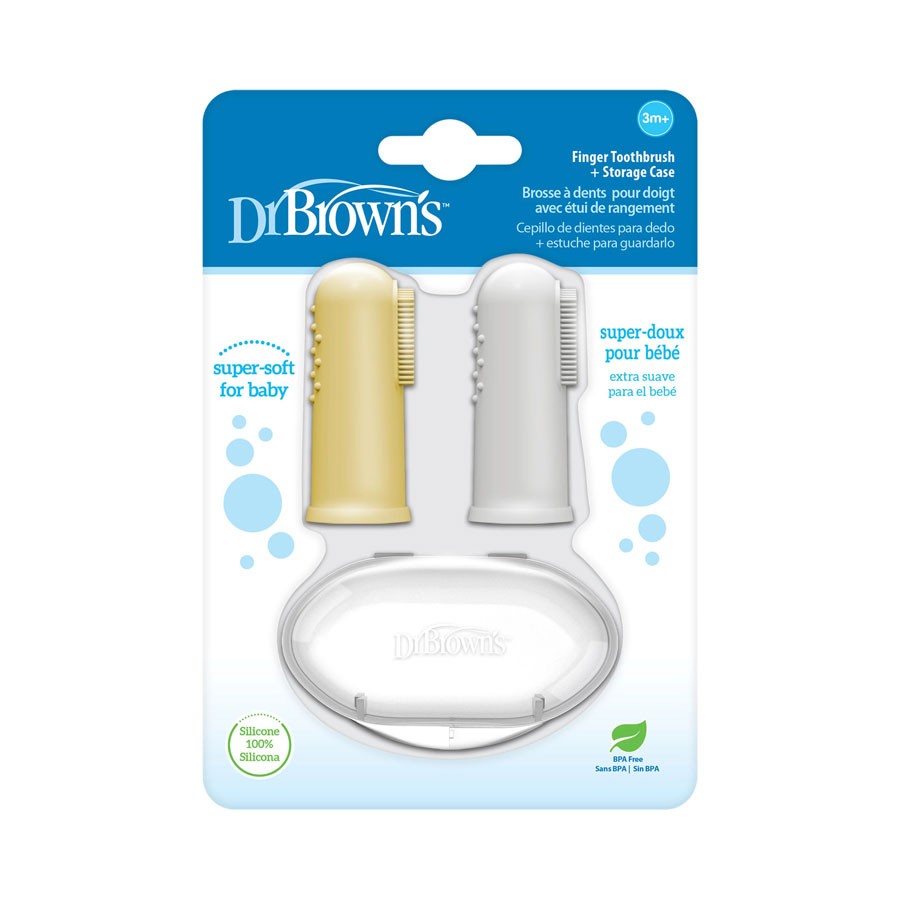 Dr. Brown’s Finger Toothbrush + Storage Case – Gentle Oral Care for Babies