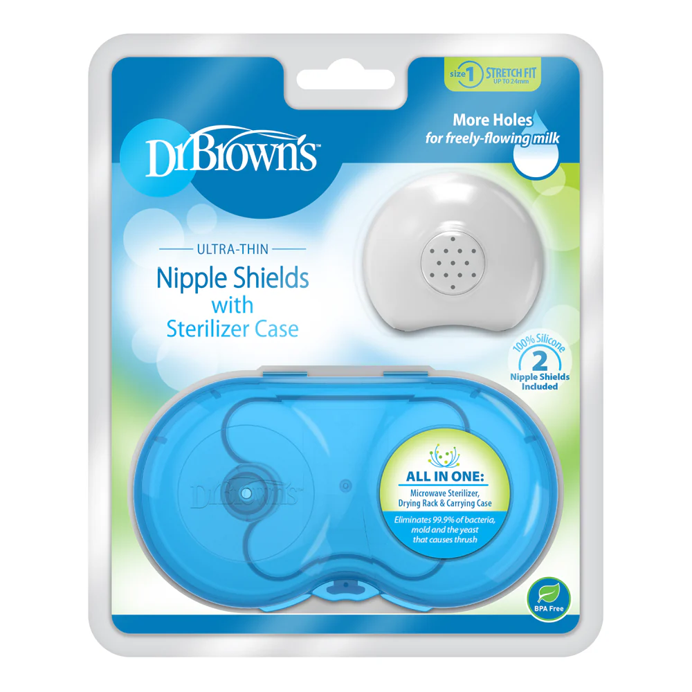 Dr. Brown’s Nipple Shields with Sterilize Case – Comfortable & Hygienic Breastfeeding Support