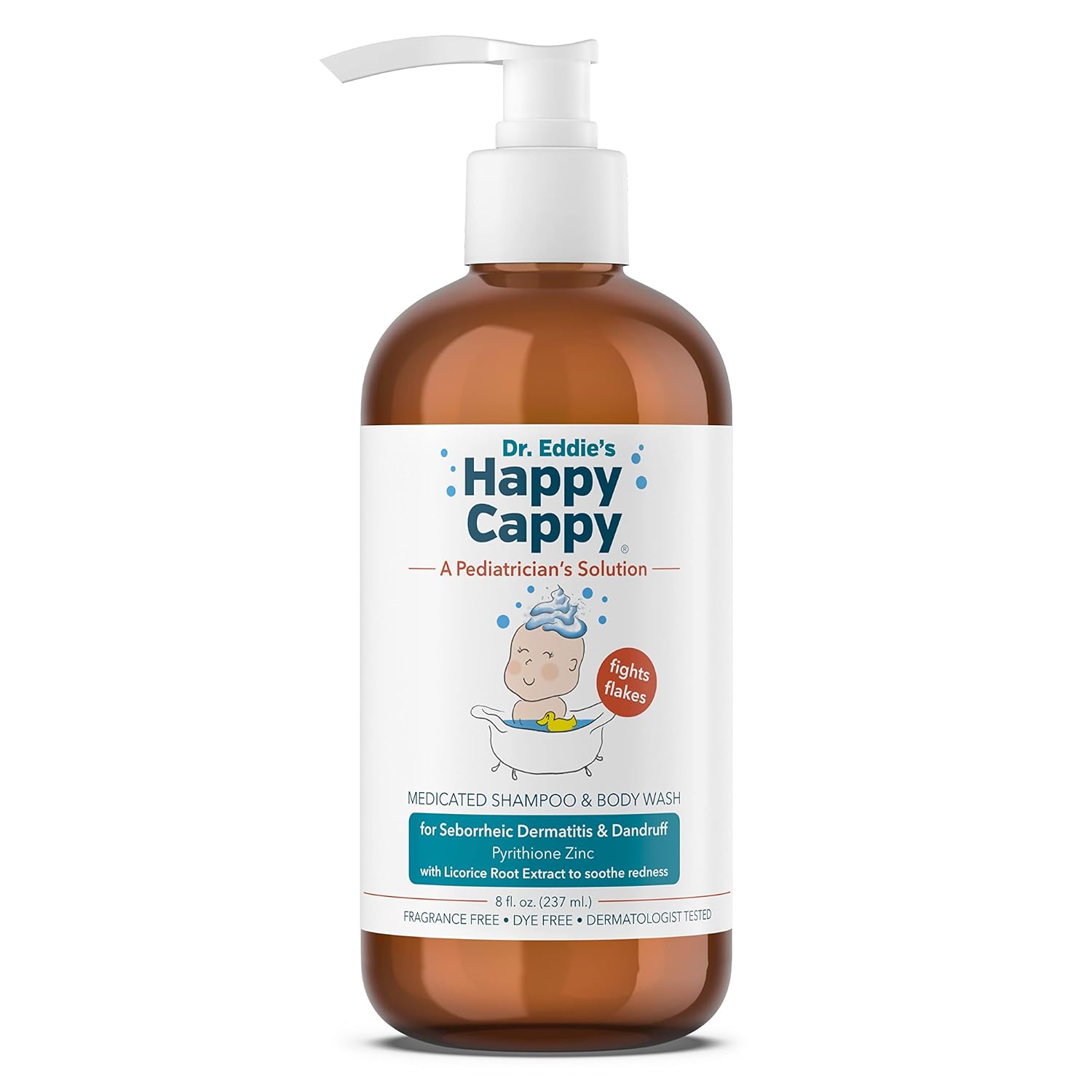 Dr. Eddie’s Happy Cappy Medicated Shampoo & Body Wash – Pediatrician-Recommended Solution for Cradle Cap and Dandruff