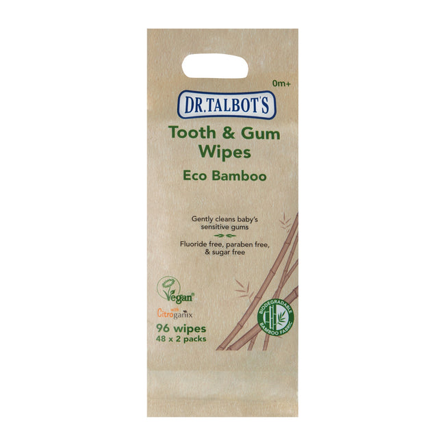 Dr. Talbot’s Tooth & Gum Wipes – Eco Bamboo Wipes for Healthy Baby Gums (OM+)
