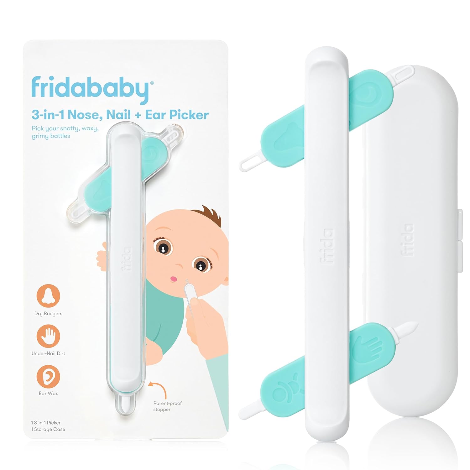 Fridababy 3-in-1 Nose, Nails & Ear Picker – All-in-One Baby Grooming Tool