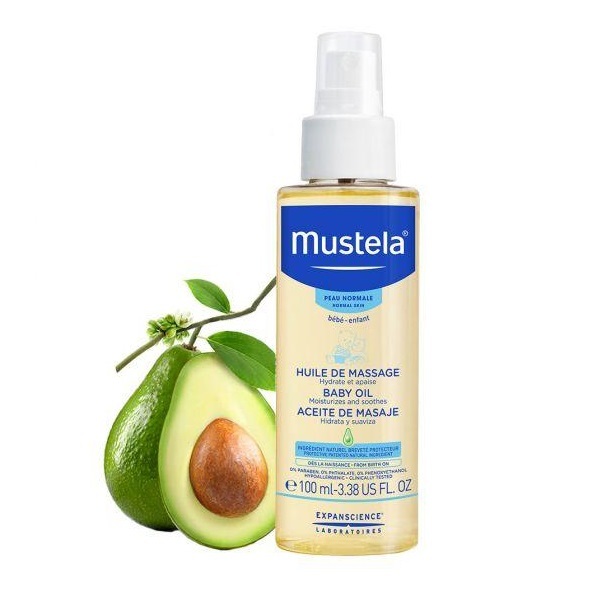 Mustela Huile de Massage Baby Oil – Soothing & Nourishing Baby Oil (100ml)