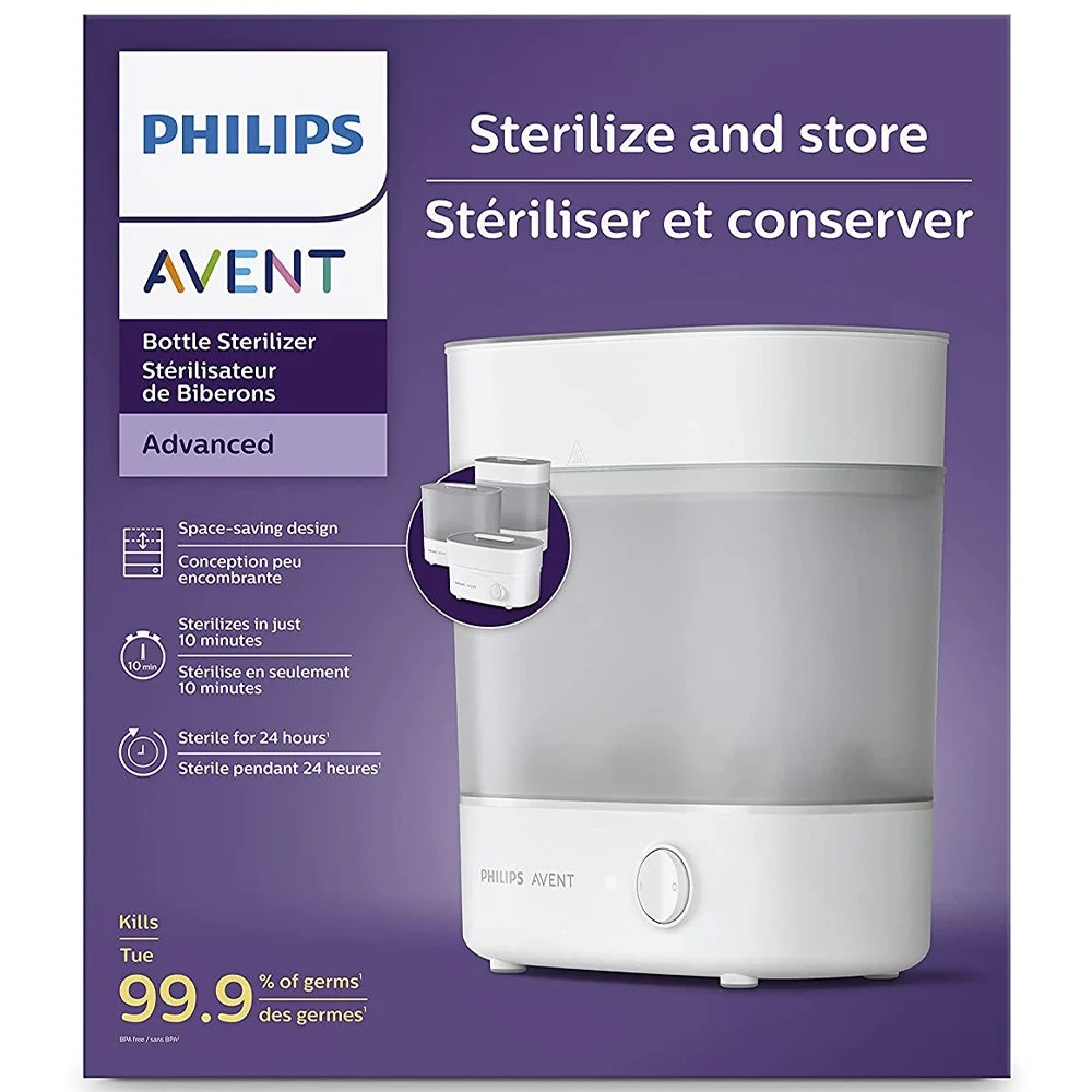 Philips Avent Bottle Sterilizer Advanced – Sterilise & Store (Electric Steam Sterilizer)