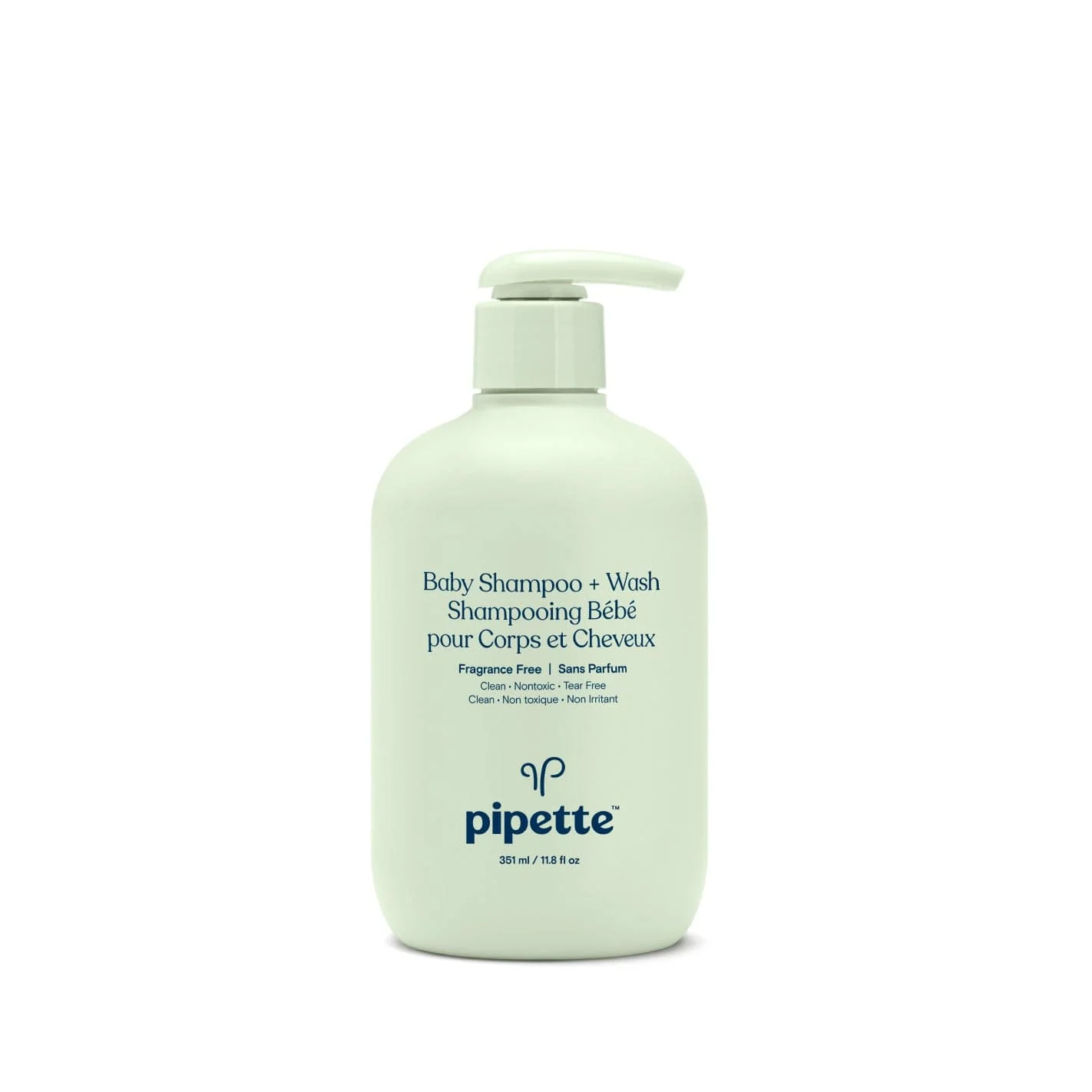 Pipette Baby Shampoo + Wash 354ml – Tear-Free, Hypoallergenic 2-in-1 Cleanser