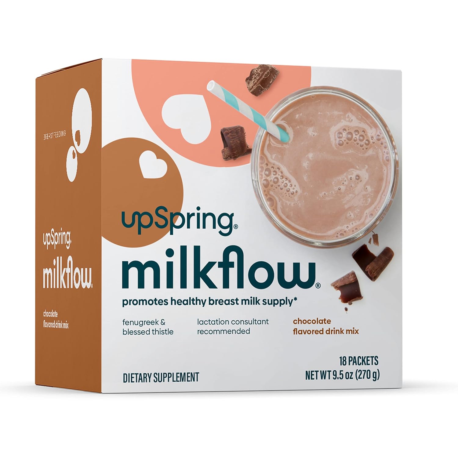 Upspring Milkflow Chocolate Flavoured Drink Mix – Lactation Supplement with Herbs & Electrolytes