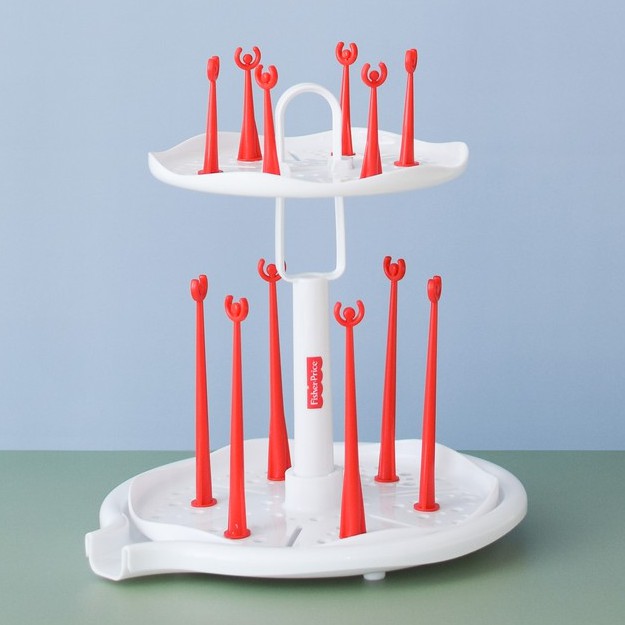 2 Tier Spinning Drying Rack – Bottle & Accessories Organizer