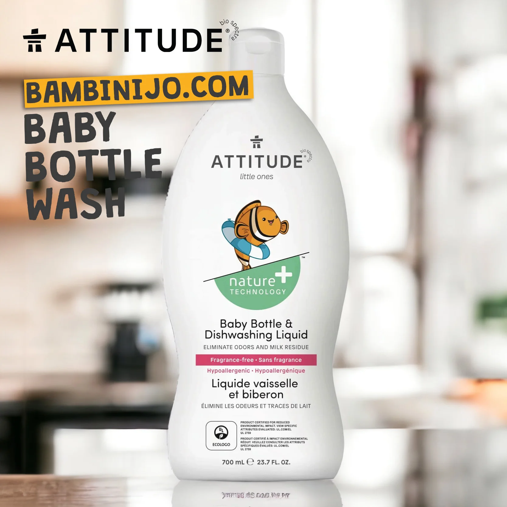 Attitude Baby Bottle & Dishwashing Liquid – Gentle & Hypoallergenic