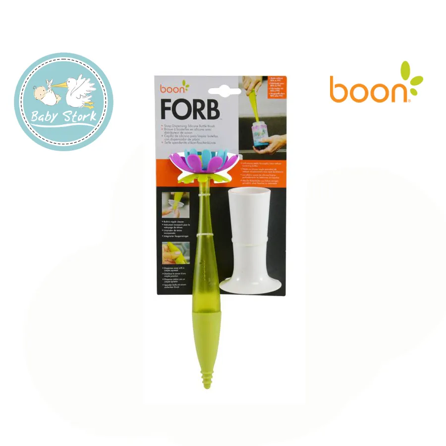 Boon Soap-Dispensing Silicone Bottle Brush – Easy & Gentle Cleaning for Baby Bottles