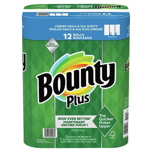 Bounty Plus Select-A-Size Paper Towels – Super Absorbent & Durable