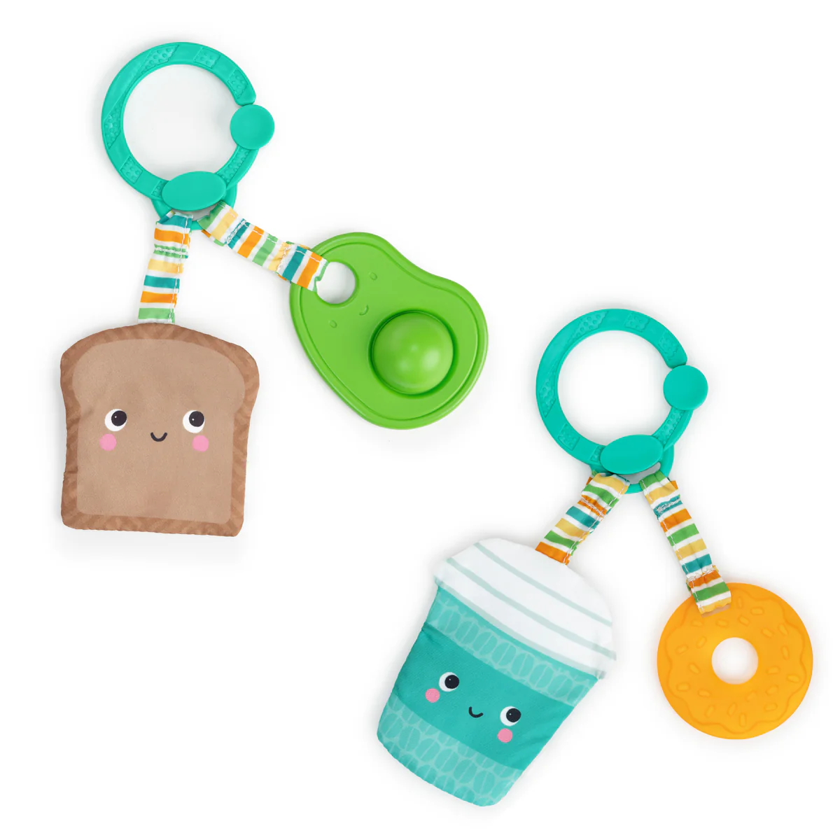 Bright Starts Perfect Pair 2-in-1 Teether Toy – Coffee & Donut