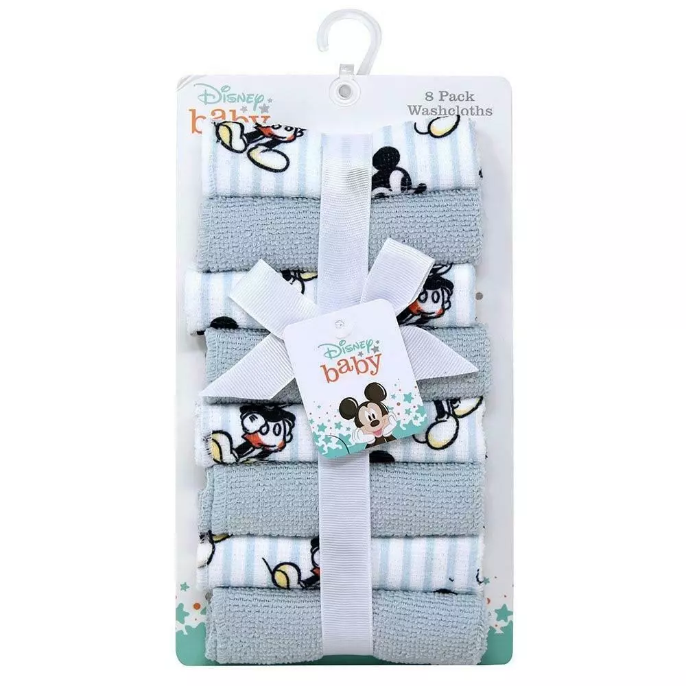 Disney Baby Mickey Mouse 8-Pack Washcloths – Soft & Durable