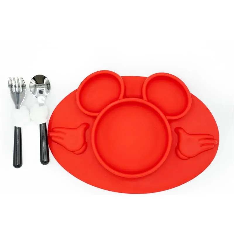 Disney Junior Mickey 3-Piece Mealtime Set – Plate, Fork & Spoon