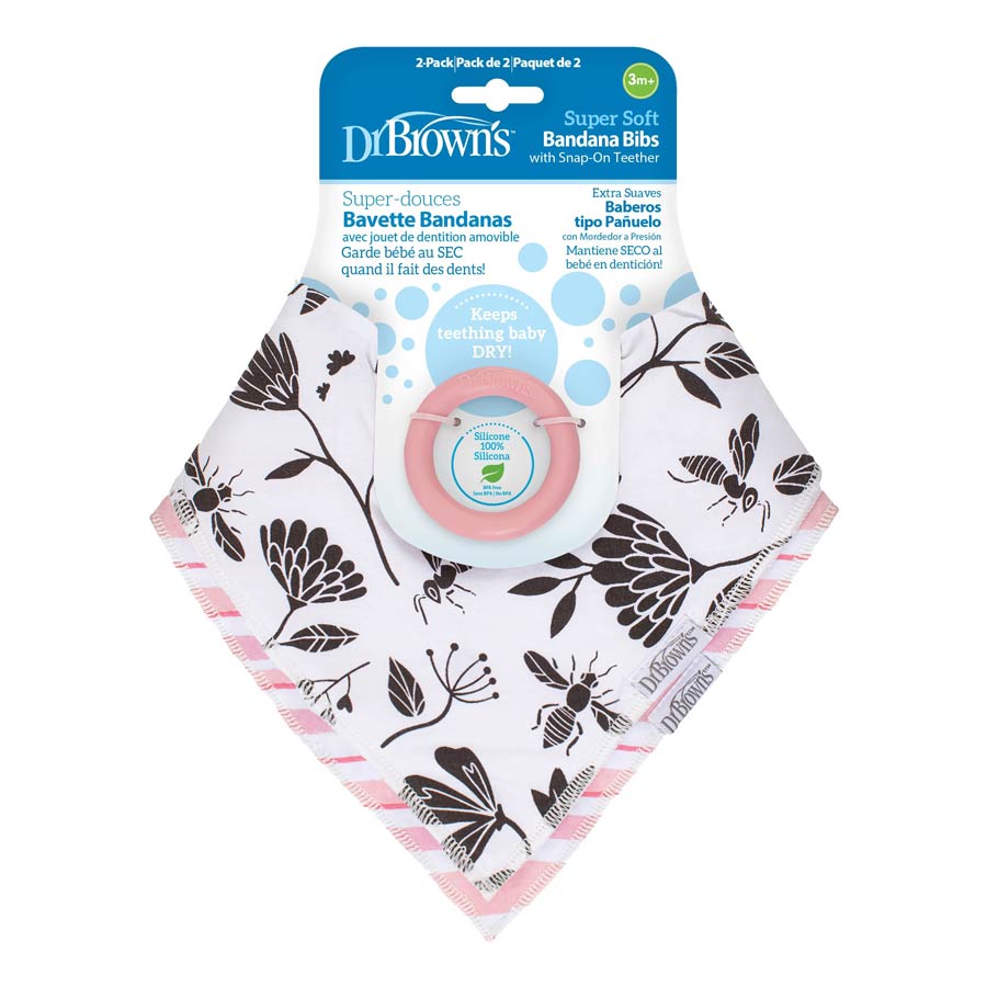 Dr. Brown’s Super Soft Bandana Bib with Removable Teether
