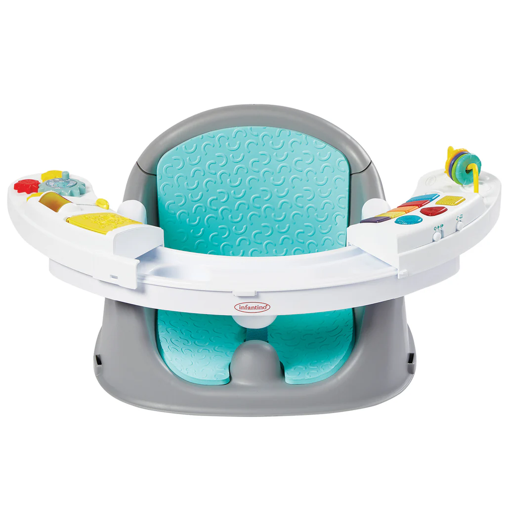 Infantino Music & Light 3-in-1 Discovery Seat & Booster – Interactive Play, Snack Seat, Light-Up Piano, Sensory Development