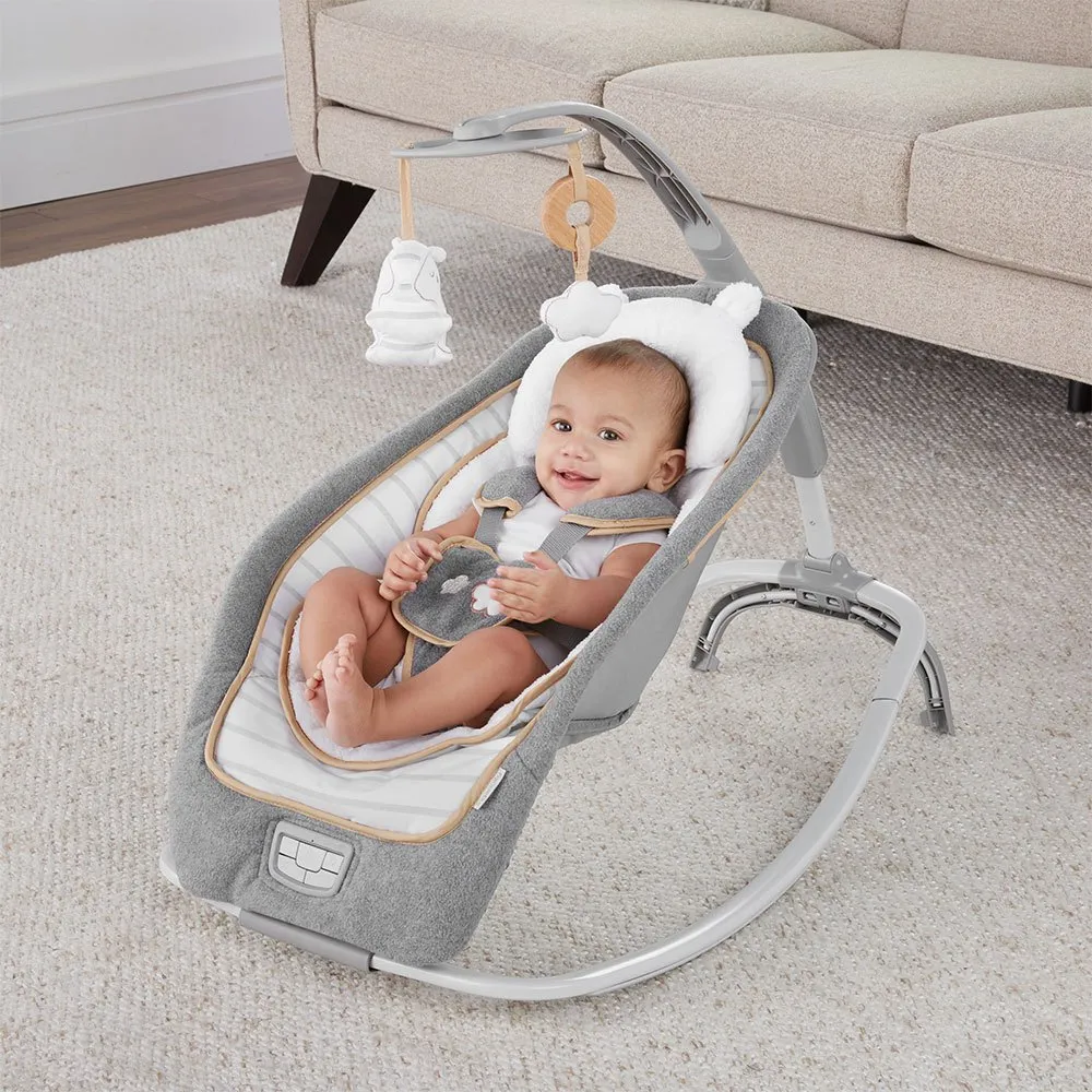 Ingenuity Cuddle Lamb Rocking Seat – 2-in-1 Baby & Toddler Rocker with Vibrations, Music, and Nature Sounds
