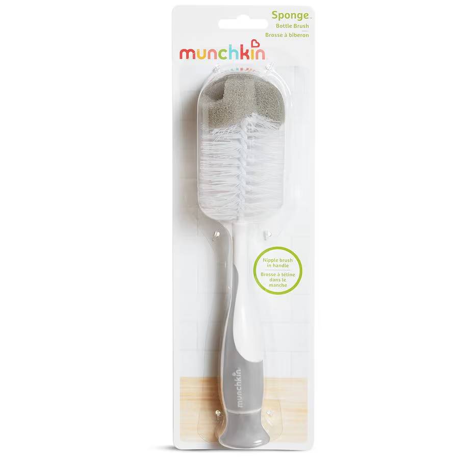 Munchkin Bristle Bottle Brush – Suction Cup Base with Nipple & Pump Cleaning Tool