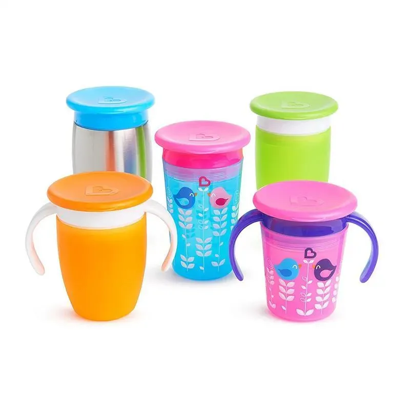 Munchkin Miracle 360° 4-Pack Cup Lids – Spill-Proof Toddler Drinking Lids