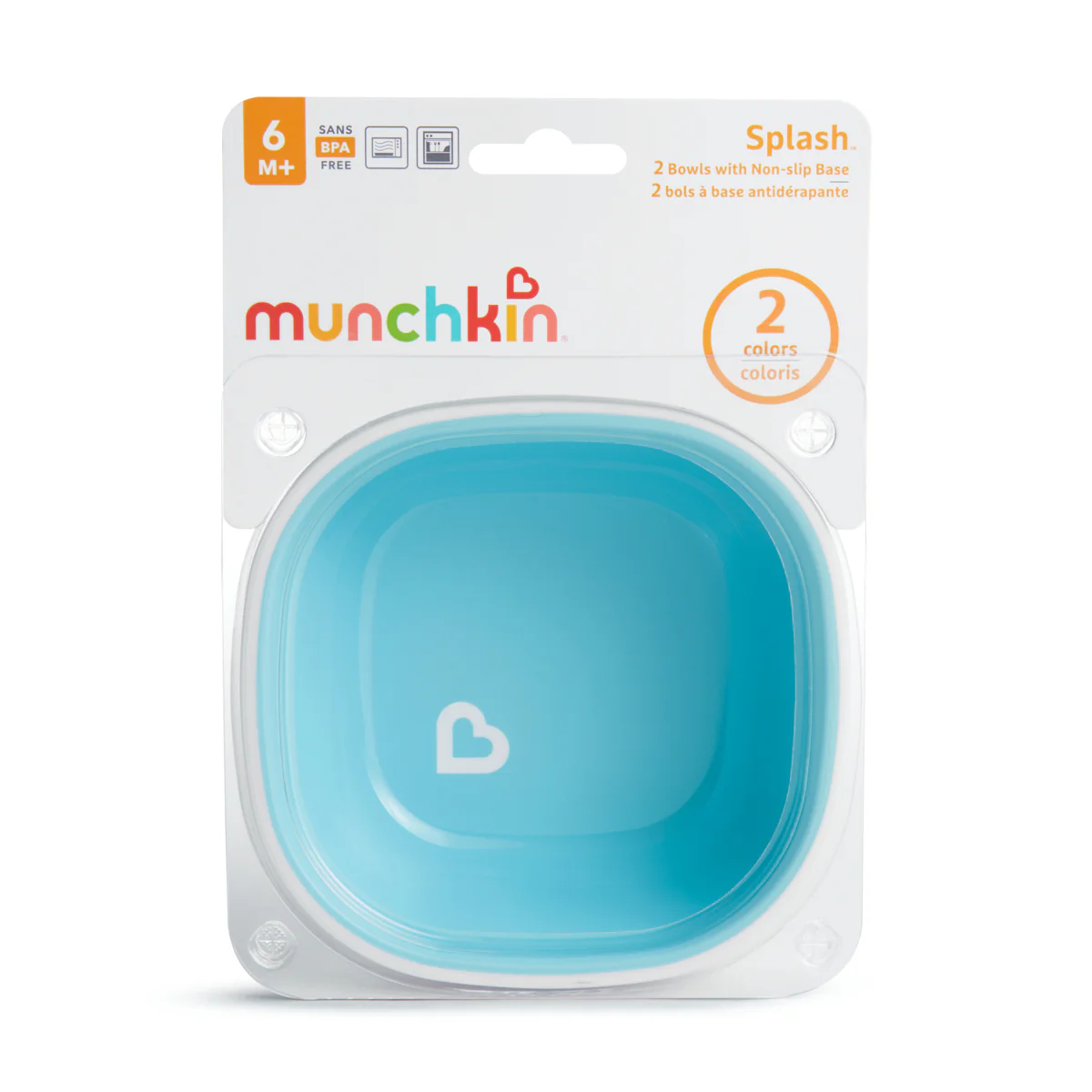 Munchkin Splash 2-Pack Toddler Bowls – Non-Slip Base, BPA-Free & Dishwasher Safe