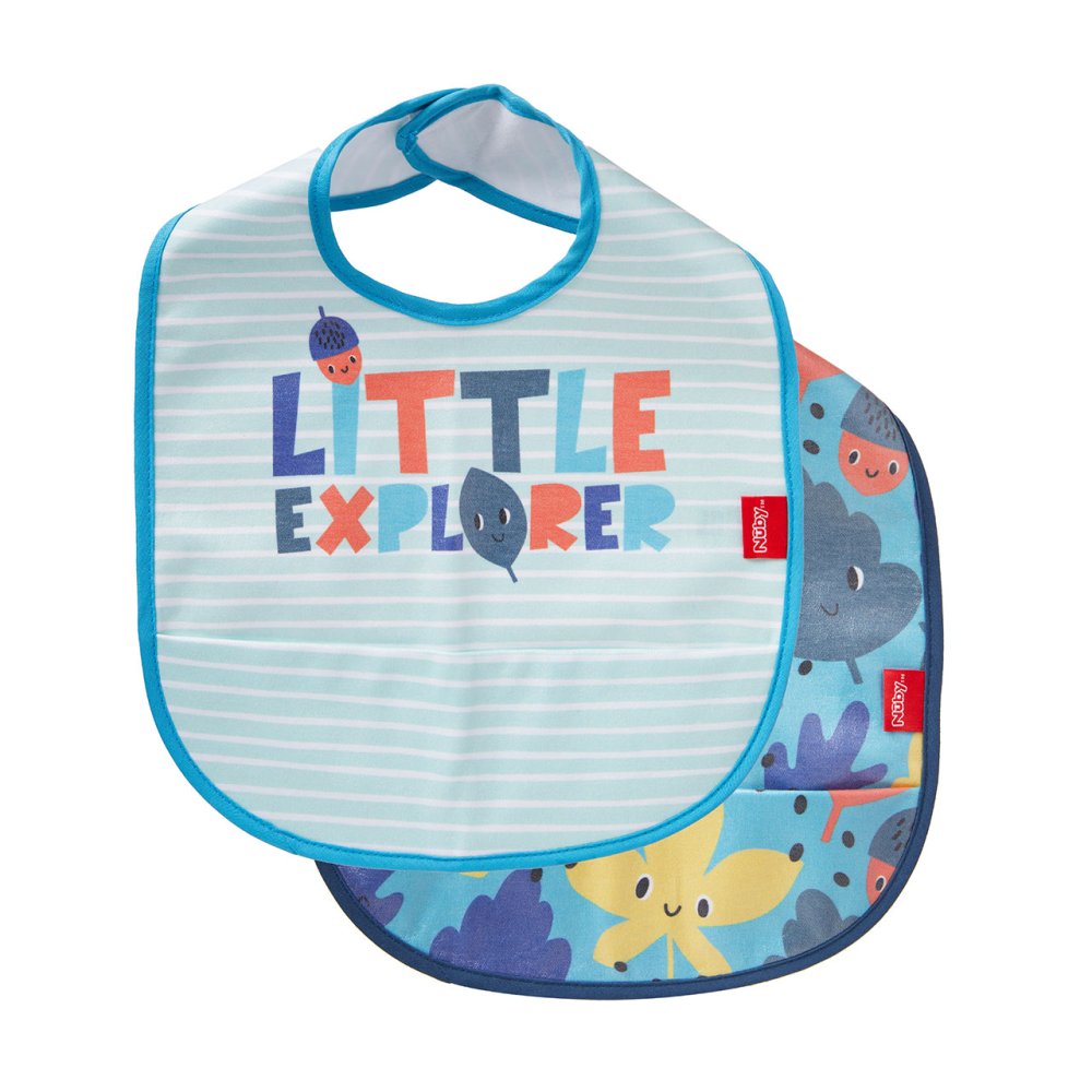Nuby Catch All Bibs – Waterproof, Mess-Catching Feeding Bibs