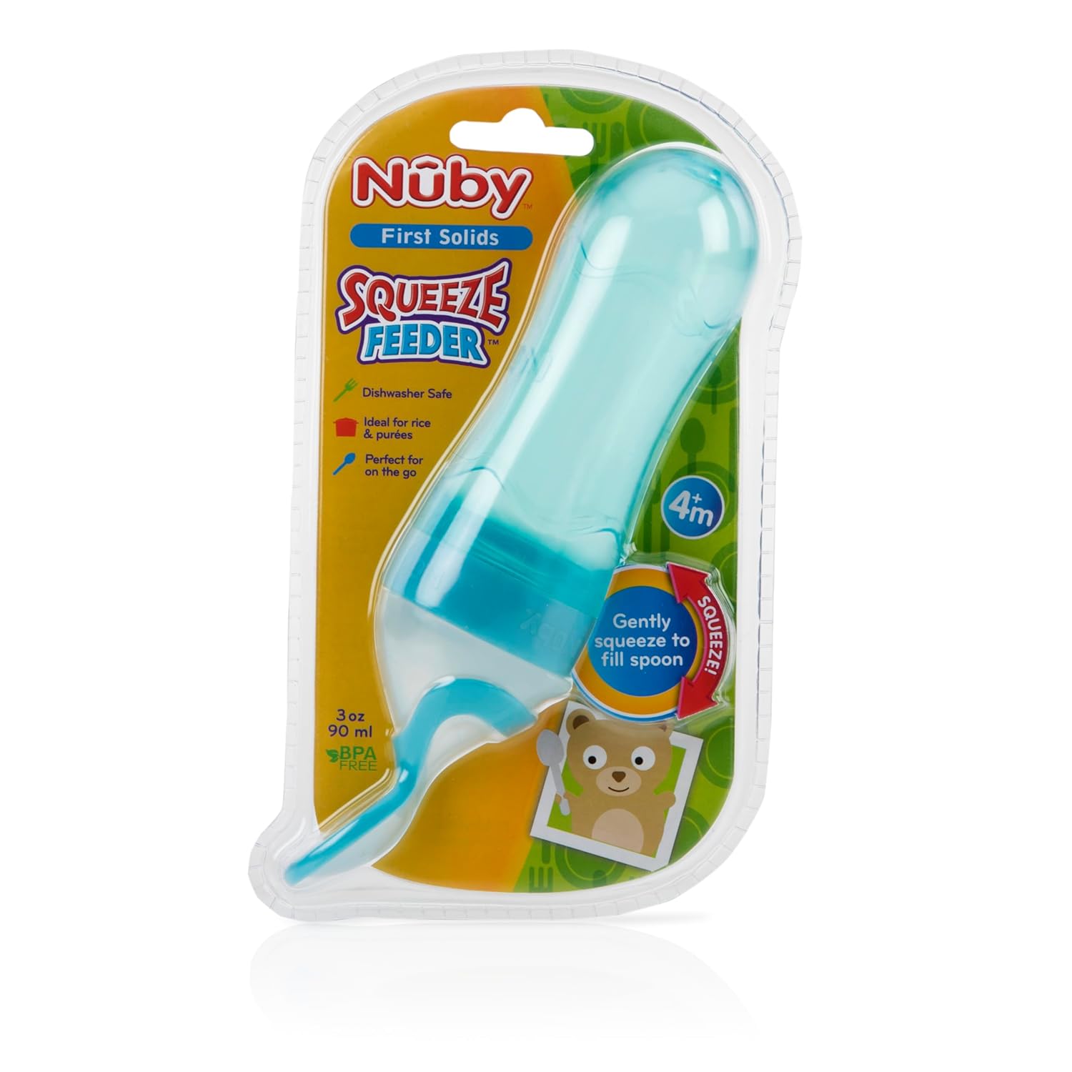 Nuby Squeeze Feeder – Easy Travel Baby Food Dispenser with Spoon