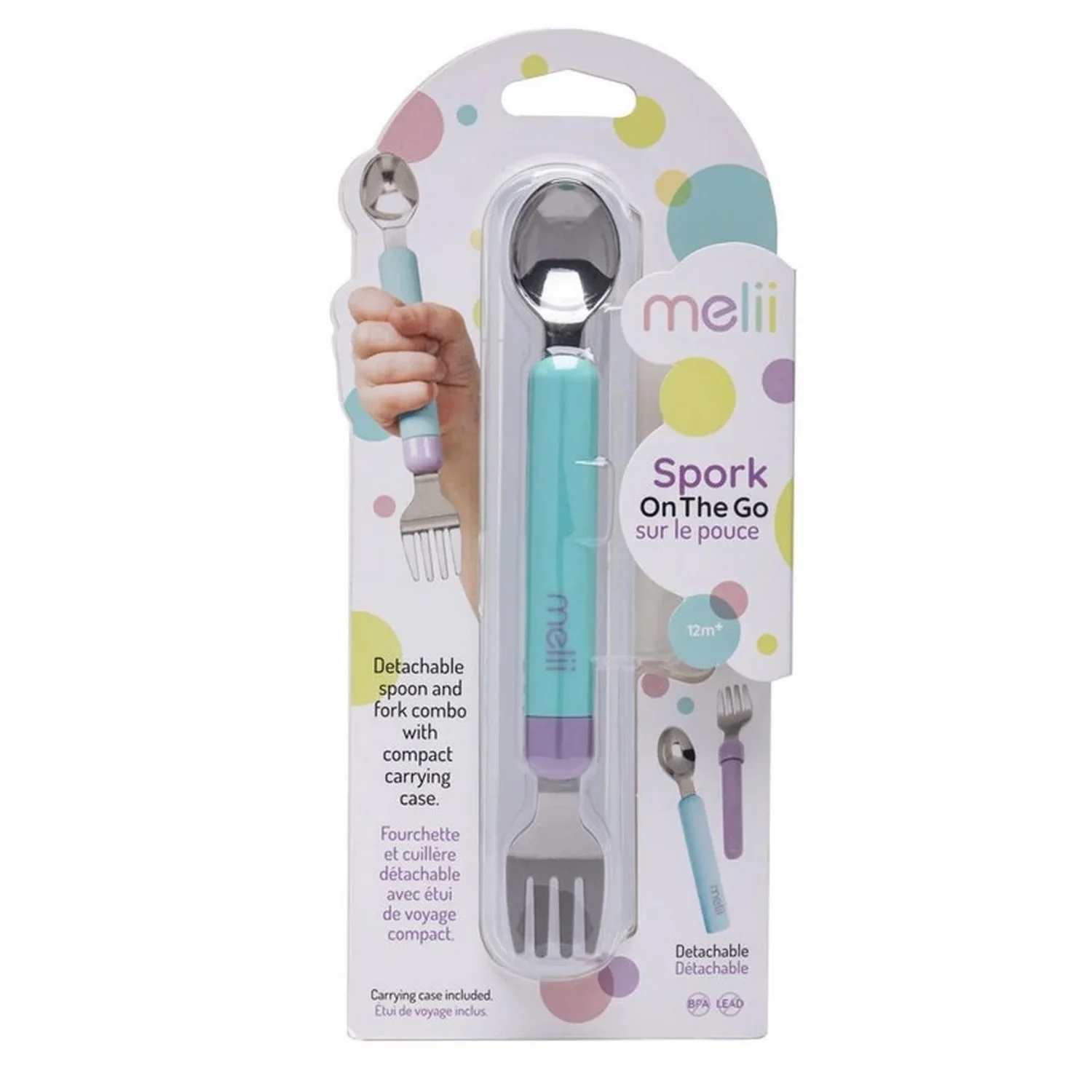 Nuby Spoon & Fork Set with Compact Travel Case – Stainless Steel Kids’ Cutlery