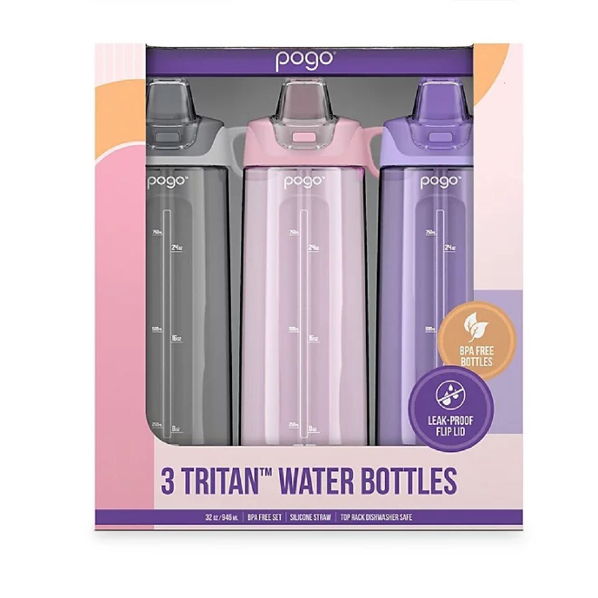 Pogo 3 Tritan Water Bottles – Durable, Leak-Proof & BPA-Free Hydration Set (Reusable & Eco-Friendly)
