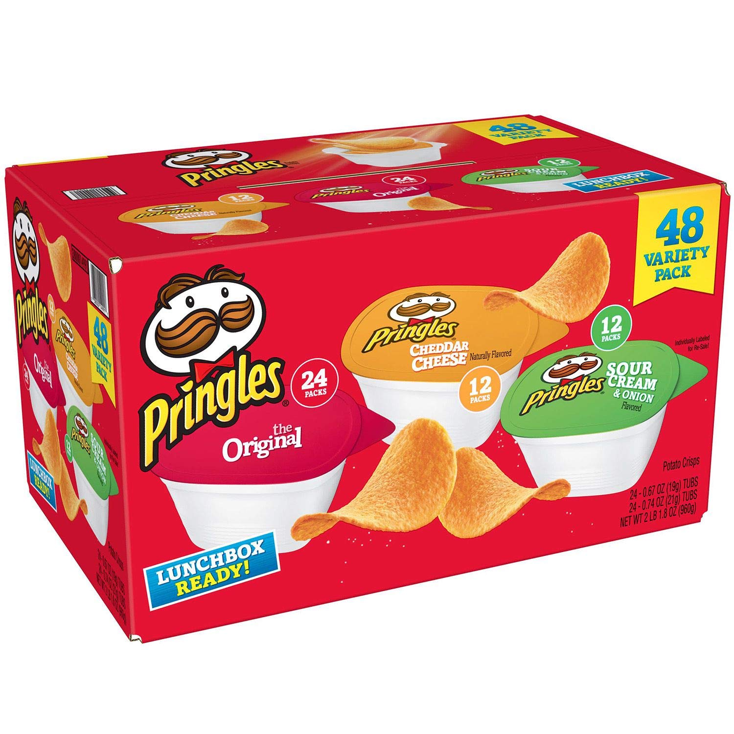 Pringles Snack Stack Box – Original Flavored Potato Crisps (Portable Mini Cups, Shareable Pack)