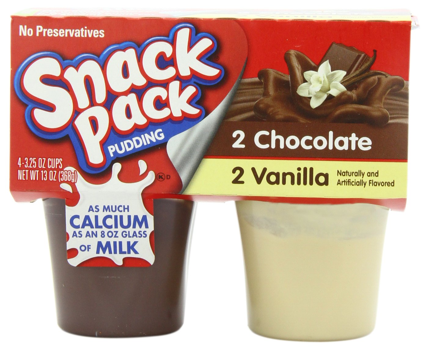 Snack Pack Variety Pudding Cups – Made with Real Non-Fat Milk (18 Chocolate, 18 Vanilla, 117oz Total)