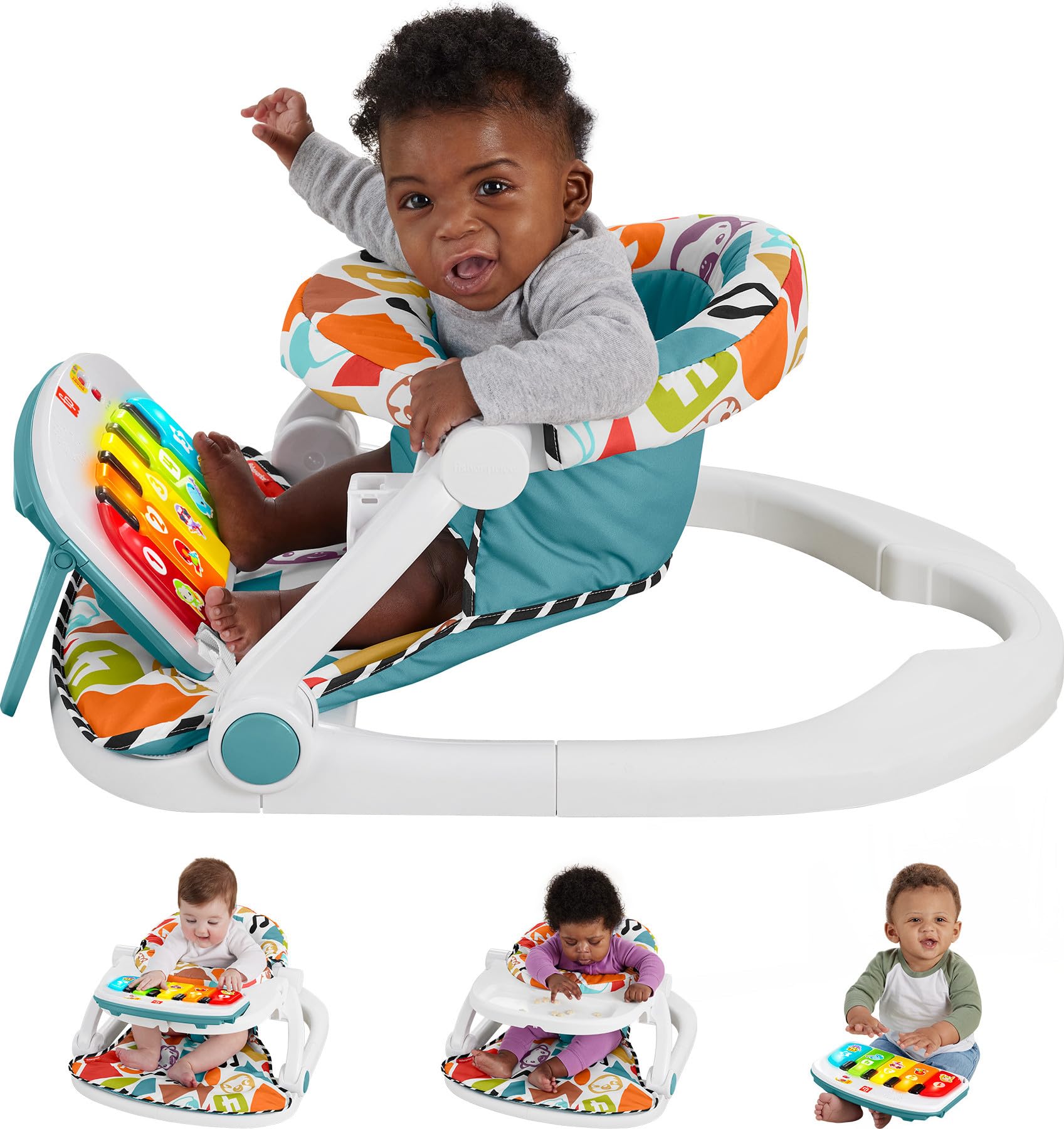 Fisher-Price Kick & Play Deluxe Sit-Me-Up Seat – Musical Learning & Supportive Comfort