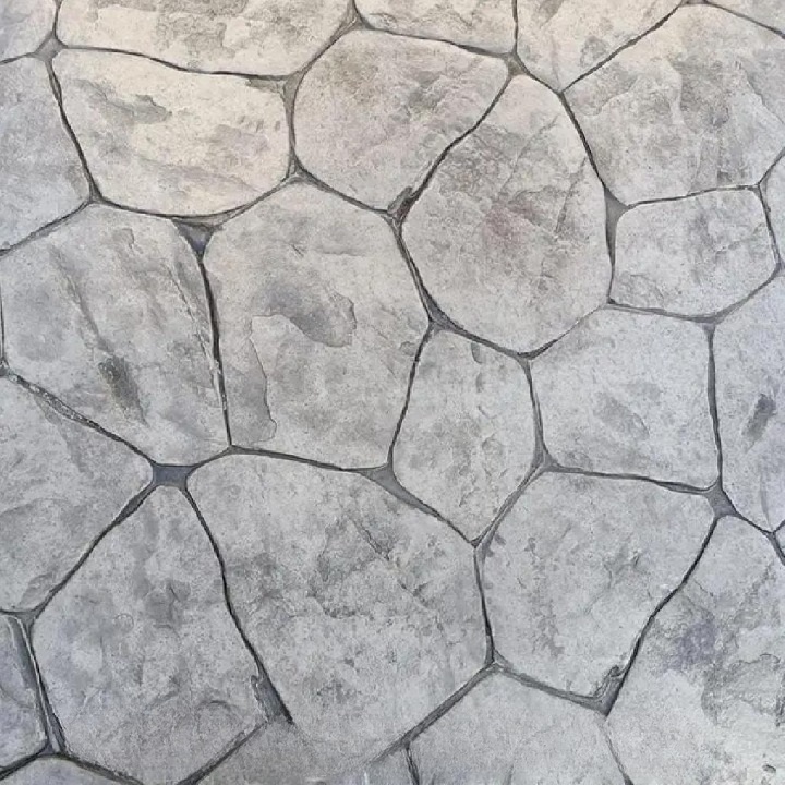 Collcrete - Grey Random Stones Stamped Concrete