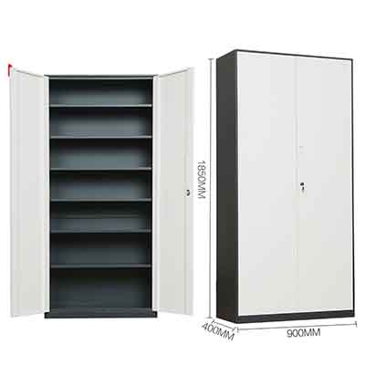 Double Door Cabinet – Stainless Steel Storage with 6 Shelves