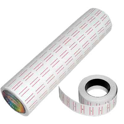 Paper Labels – Self-Adhesive Price Tags with Double Red Lines