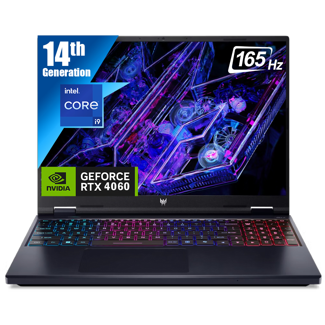 Acer Predator Helios Neo 16 Gaming Laptop – 16″ WUXGA 165Hz, Intel Core i9-14900HX, 16GB DDR5, 1TB SSD, GeForce RTX 4060 8GB – Abyssal Black