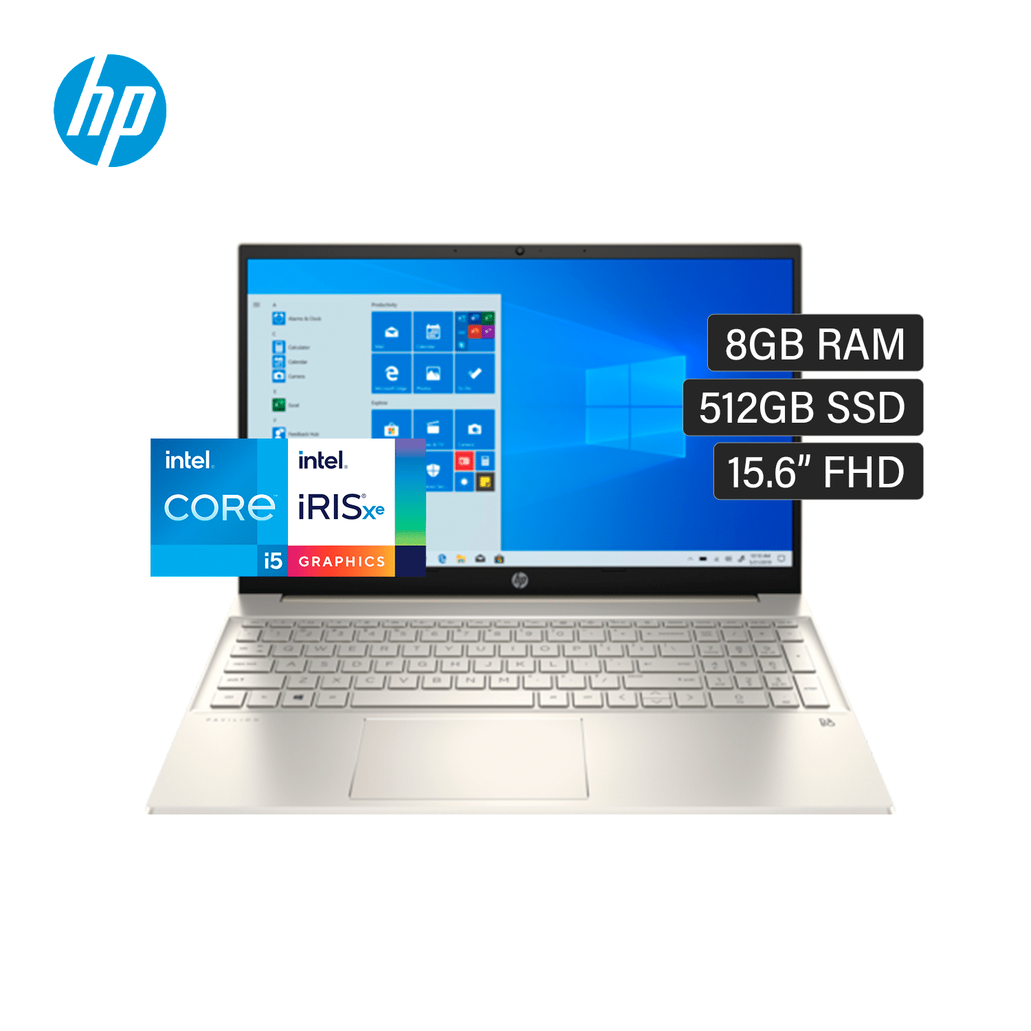 HP Pavilion 15″ Touchscreen Laptop (15-eg0050wm, 2021) – Intel Core i5-1135G7, 8GB RAM, 512GB SSD, Iris Xe Graphics, Windows 11, Lunar Gold