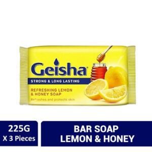 Geisha Bar Soap with Lemon & Honey – 225g (Pack of 3)