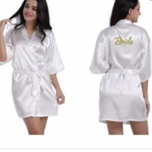 Customized White Bridal Satin Robes