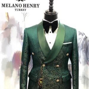 Melano Henry Green Designer 3-Piece Wedding Suit