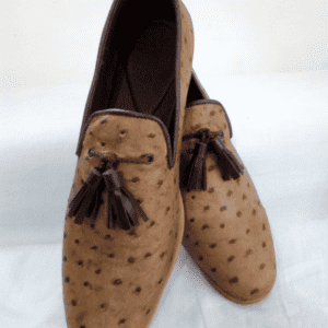 Desert Brown Noni-Skinned Patterned Ring-My-Bell Shoe (Ghanaian)
