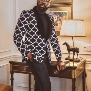 Men's Black & White Suit