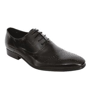 Blusaki Men's Black Leather Brogue Shoes