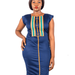 Ladies Dashiki Print Knee-Length Dress (LWPXDS002-083)
