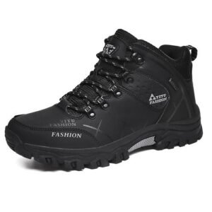 Big Size Men's High-Top Outdoor Hiking Shoes (Black)