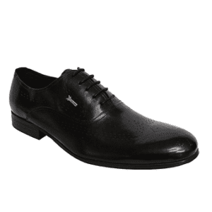 Blusaki Black Leather Lace-Up Dress Shoes