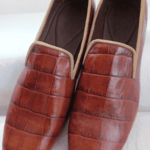 Red Earth Coloured Patterned Leather Shoes - Proudly Ghanaian, Handmade