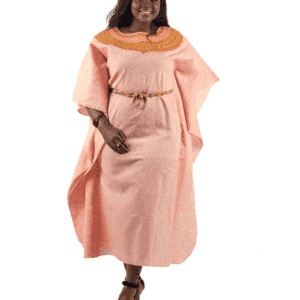 Patapata Linen Dress (UK Size 16) - Embroidered Neck, Fine Linen