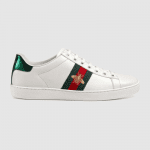 Gucci Ace Embroidered Sneaker - White, Gold Bee, Web Detail