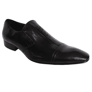 Blusaki Men's Black Leather Slip-On Shoes - Sophisticated & Easy Wear