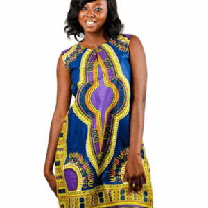 Dashiki Ladies Knee-Length Dress - Yellow, Medium Size, LWPXDS002-083DA